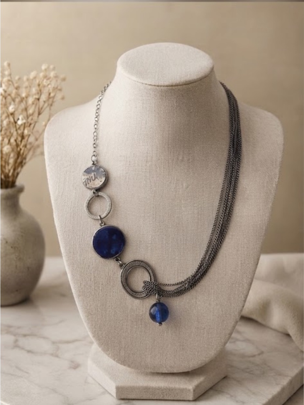 Chantal Gélinas Artistic Asymmetrical Pendant Necklace